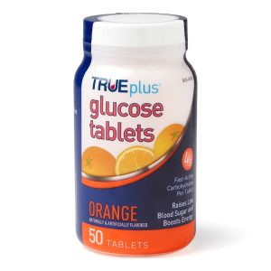 TRIVIDIA HEALTH INC TRUEplus™ Glucose Supplement Orange Flavor Chewable Tablets P1H01RN-50