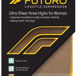 3M COMPANY 3M™ Futuro™ Lifestyle Compression Ultra Sheer Knee Highs for Women, Nude, Large 71061EN