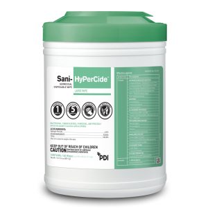 PROFESSIONAL DISPOSABLES Sani-HyPerCide® Large Germicidal Disinfectant Wipes, Canister P27372
