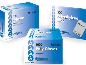 dynarex® Slipover Lap Bib, Polyethylene / Tissue, White 4406
