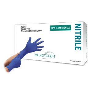 ANSELL Micro-Touch® Nitrile Exam Glove, Extra Large, Blue 6034304