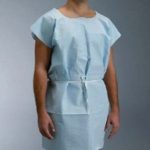 GRAHAM MEDICAL PRODUCTS Graham Medical Patient Exam Gown, Medium/Large, Blue 70231N
