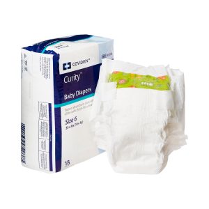 CARDINAL Curity Unisex Baby Diapers, Heavy Absorbency, Disposable, Size 6, 35+ lbs 80058A