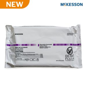 MCKESSON BRAND McKesson Premoistened Germicidal Wipe Surface Disinfectant Cleaner, 7 x 9 Inch 50-66165
