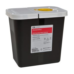 CARDINAL SharpSafety™ RCRA Waste Container, 2 Gallon, 10.5 x 10 x 7.25 Inch 8602RC