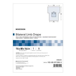 MCKESSON BRAND McKesson Sterile Bilateral Limb Drape, 116 x 88 x 144 Inch 183-I80-09138G-S