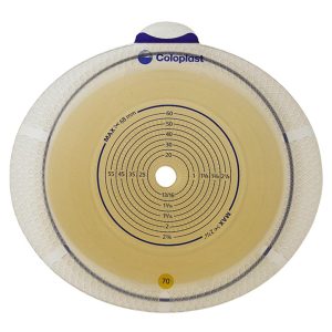 COLOPLAST SenSura® Flex Flat Ostomy Barrier, Trim to fit 10 – 48 mm Stoma Opening, Red 10102