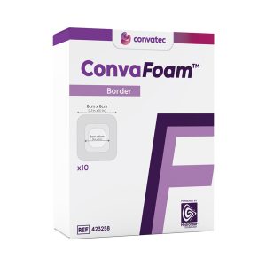 CONVATEC ConvaFoam™ Border Silicone Adhesive Foam Dressing, 8 x 8 Centimeter 423258