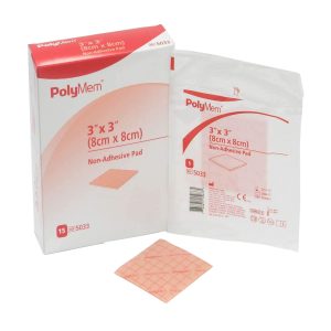 FERRIS MANUFACTURING PolyMem® Nonadhesive without Border Foam Dressing, 3 x 3 Inch 5033