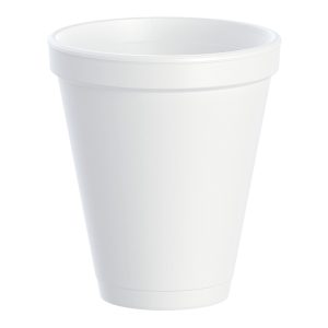 RJ SCHINNER CO Dart Drinking Cup, White, Styrofoam, Disposable, 12 oz 12J16