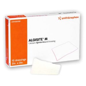 SMITH & NEPHEW AlgiSite M Alginate Dressing, 2 x 2 inch 59480100
