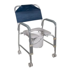 DRIVE DEVILBISS HEALTHCARE drive™ Aluminum Shower Chair and Commode with Casters 11114KD-1