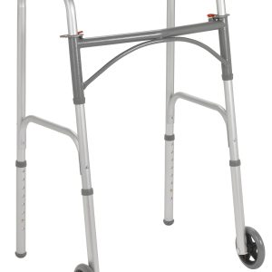 DRIVE DEVILBISS HEALTHCARE drive™ Dual Release Folding Walker with Wheels 10244-4