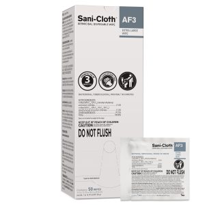 PROFESSIONAL DISPOSABLES Sani-Cloth® AF3 Germicidal Extra Large Disinfectant Wipes, 11.5 x 11.75 Inch U27500