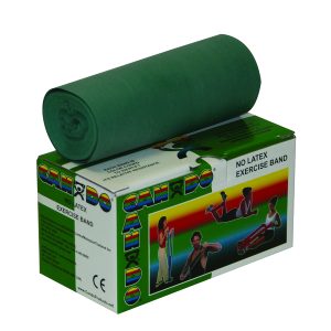 FABRICATION ENTERPRISES CanDo® Exercise Resistance Band, Green, 5 Inch x 6 Yard, Medium Resistance 10-5613