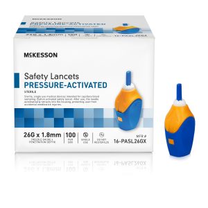 MCKESSON BRAND McKesson Pressure Activated Safety Lancets, 26 Gauge, Blue 16-PASL26GX