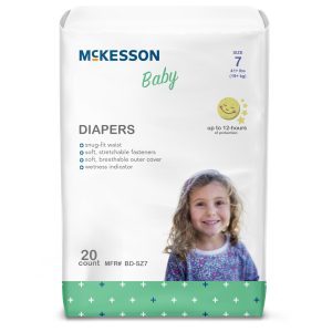 MCKESSON BRAND McKesson Baby Diaper, Size 7 for Children weighing 41+ lbs. BD-SZ7