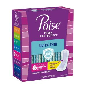 KIMBERLY CLARK Poise® Fresh Protection™ Ultra Thin Pads, Maximum Long 54352
