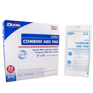 Dukal™ Sterile Abdominal Pad, 5 x 9 Inch, 1-Ply 5590