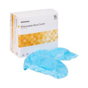 MCKESSON BRAND McKesson Shoe Covers, Nonskid Sole, Blue, X-Large 16-3557
