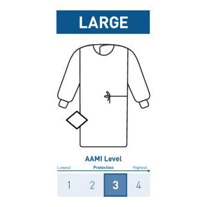 MCKESSON BRAND McKesson Nonreinforced Surgical Gown with Towel, Large, Blue 183-I90-7020-S1