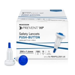 MCKESSON BRAND McKesson Prevent® HP Push Button Safety Lancet, 25 Gauge, 1.4 mm 16-PBHPSL25G1.4X