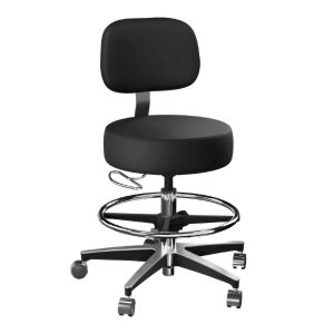 MCKESSON BRAND McKesson Exam Stool, Black, with Backrest 81-11001BFRUS393