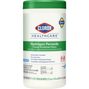 THE CLOROX COMPANY Clorox Healthcare® Hydrogen Peroxide Cleaner Disinfectant Wipes, Canister 30825