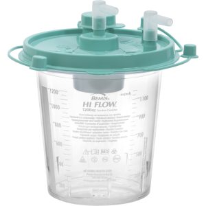 BEMIS HEALTHCARE Hi-Flow™ Rigid Suction Canister for use with Bemis Quick-Drain™ Systems, 1200 mL 484410