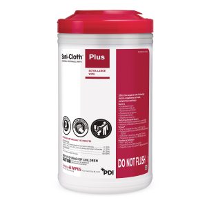 PROFESSIONAL DISPOSABLES Sani-Cloth Plus Germicidal Wipe Disinfectant Cleaner, 7.5 x 15 Inch Q85084