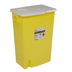 CARDINAL SharpSafety™ Chemotherapy Waste Container, 18 Gallon, 18.25 x 26 x 12.75 Inch 8989