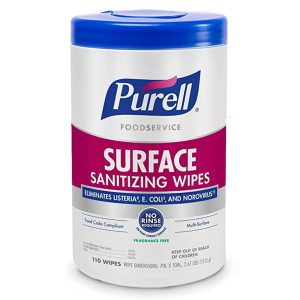 GOJO Purell® Foodservice Ethyl Alcohol Surface Sanitizing Wipes, Canister 9341-06