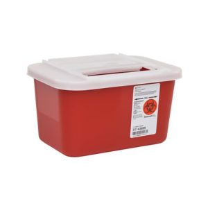 Cardinal Health™ Monoject™ Biohazardous Sharps Container, 1 Gal., 10½ x 6¼ x 7" 31143699