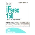 NNODUM CORP Ziks® Iferex 150 Iron Supplement 63044020301