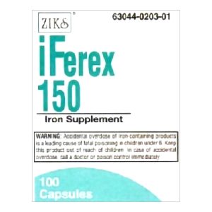 NNODUM CORP Ziks® Iferex 150 Iron Supplement 63044020301