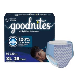 KIMBERLY CLARK GoodNites® Night Time Underwear, Extra Large for Boys weighing 95 – 140 lbs. 55335