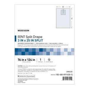 MCKESSON BRAND McKesson Sterile EENT Split Drape, 76 x 124 Inch 183-I80-09143G-S