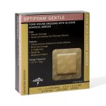 MEDLINE Optifoam® Gentle Adhesive with Border Silicone Foam Dressing, 4 x 4 Inch MSC2044EP