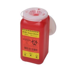 BD™ Red Sharps Container, 1.4 Quart, 7¾ x 3¾ x 3¾ Inch 305557