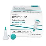 MCKESSON BRAND McKesson Prevent® HP Push Button Safety Lancet, 25 Gauge, 2.0 mm 16-PBHPSL25G2.0X