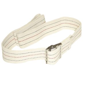FABRICATION ENTERPRISES FabLife™ White Pinstripe Gait Belt with Metal Buckle, 54 Inch 50-5130-54