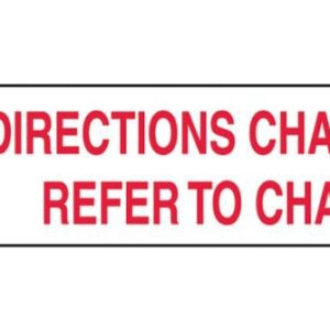 HEALTH CARE LOGISTICS Barkley® "Directions Changed Refer To Chart" Pharmacy Label, 1.6 x 0.4 Inch 2081