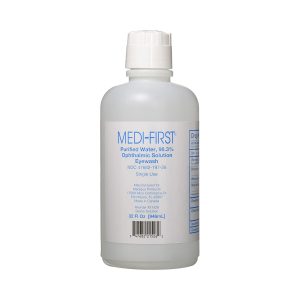 MEDIQUE PRODUCTS Medi-First® 98.3% Purified Water Ophthalmic Solution Eyewash, 1-quart Bottle 21526