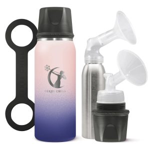 CERES CHILL CO Ceres Chill OG Stainless Steel Breast Milk Chiller Container, Blue & Pink Ombre CC-1-BC-L-MB