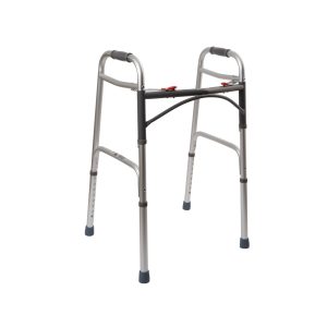 DRIVE DEVILBISS HEALTHCARE drive™ Deluxe Aluminum Dual Release Folding Walker, 32 – 39 Inch Height 10200-1