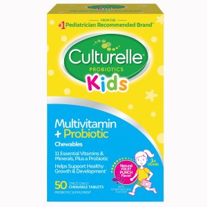 I-HEALTH INC Culturelle® Kids Multivitamin + Probiotic Chewable Tablets Natural Fruit Punch 049100400709