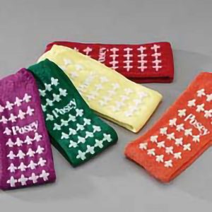 TIDI PRODUCTS Posey® Double Tread Fall Prevention Socks, Large, Yellow 6239LY