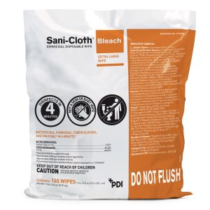 PROFESSIONAL DISPOSABLES Sani-Cloth® Bleach Germicidal Extra Large Disinfectant Wipes, 7.5 x 15 Inch P700RF