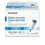 MCKESSON BRAND McKesson Push Button Safety Lancet, 23G x 1.8mm 16-PBSL23GX