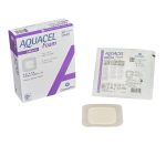 CONVATEC Aquacel® Silicone Adhesive with Border Silicone Foam Dressing, 4 x 4 Inch 420680